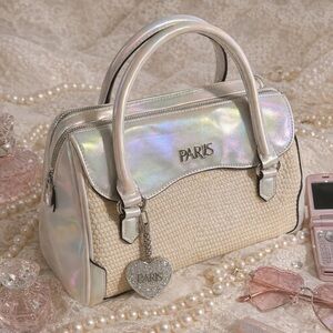 Paris Hilton Y2K Iridescent Opalite Purse Heart Charm Adjustable Bag That’s Hot